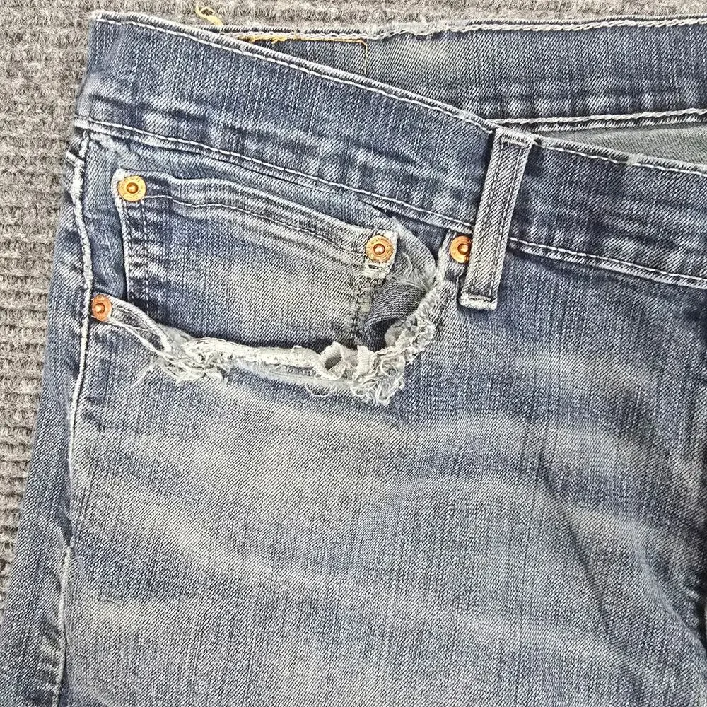 Levis 505 Jeans Mens Tag 40x32 Light Wash Distressed Straight